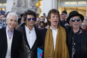 Les Rolling Stones lors du vernissage de l'exposition à Londres. Photo Reuters